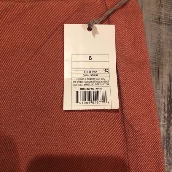 NWT A New Day Coral High Rise Wide Leg Crop Pants - Picture 9 of 11